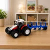 LEAN TOYS RC-kauko-ohjattava traktori kaksiaurauksella punainen 1:24