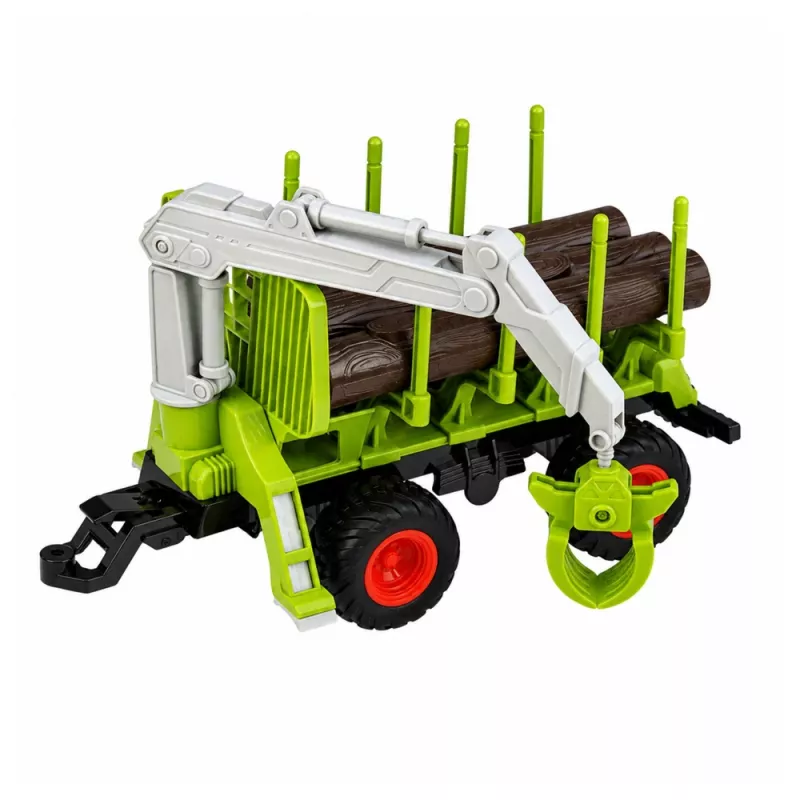LEAN TOYS RC-kauko-ohjattava traktori metsäperävaunulla ja puukouralla 1:24