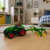 LEAN TOYS kauko-ohjattava traktori heinäharavalla RC-valot 1:24