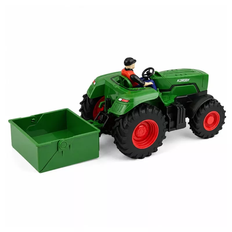 LEAN TOYS kauko-ohjattava RC-maataloustraktori perävaunulla Farmer 1:24