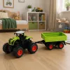 LEAN TOYS korkea maataloustraktori kippiperävaunulla, kauko-ohjattava, RC 1:16