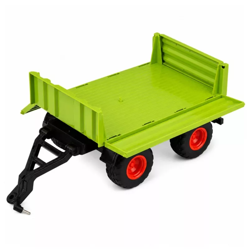 LEAN TOYS korkea maataloustraktori kippiperävaunulla, kauko-ohjattava, RC 1:16