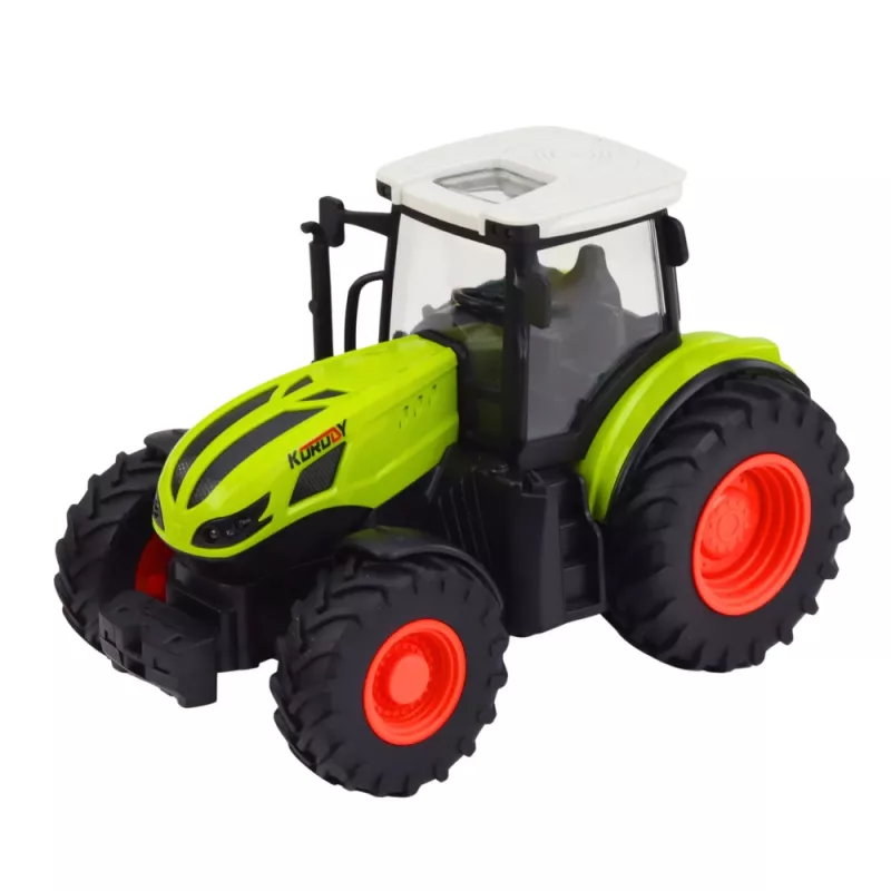 LEAN TOYS kauko-ohjattava RC-traktori heinäpaaliperävaunulla ja valaistuksella 1:24