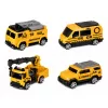 LEAN TOYS kuorma-auto nosturilla ja ajoneuvokuljettimella valot äänet keltainen