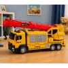LEAN TOYS kuorma-auto nosturilla ja ajoneuvokuljettimella valot äänet keltainen