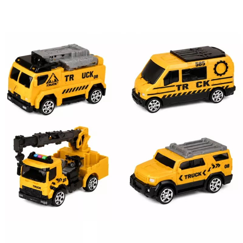 LEAN TOYS kuorma-auto nosturilla ja ajoneuvokuljettimella valo ääni vihreä
