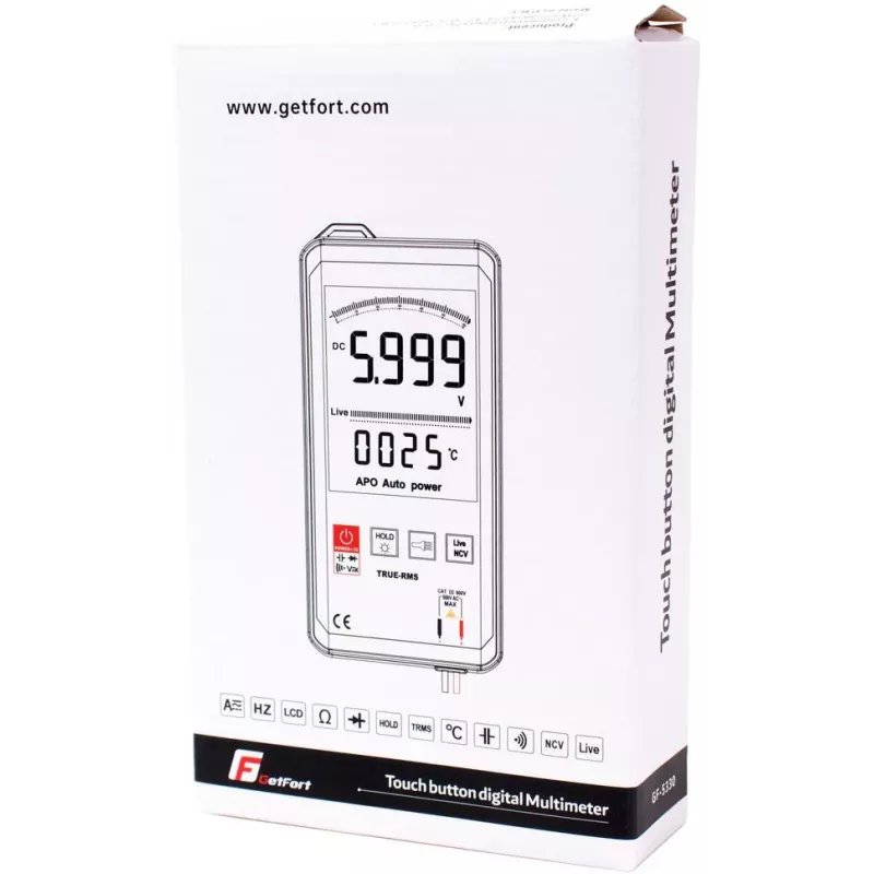 GETFORT GF-5330C digitaaliyleismittari, 1999 counts, True RMS, CAT III 600V