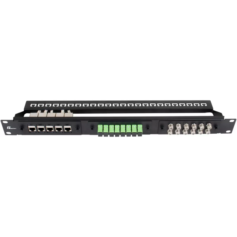 Getfort 1U 24-porttinen modulaarinen patch-paneeli musta