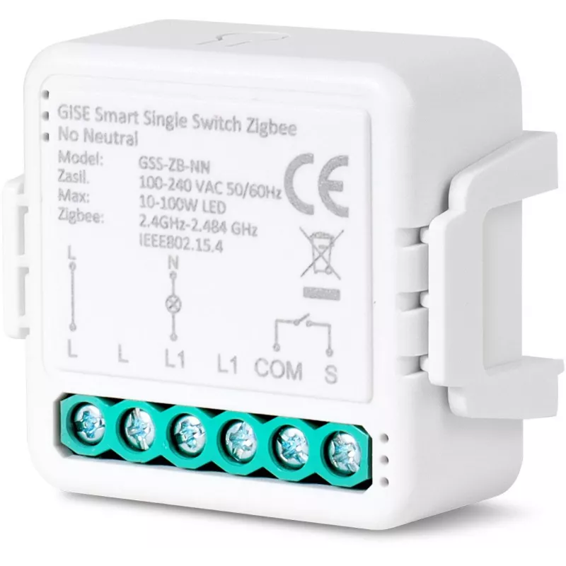 GISE älykäs yksirelemoduuli (ei nollajohdinta) Zigbee Tuya GSS-ZB-NN