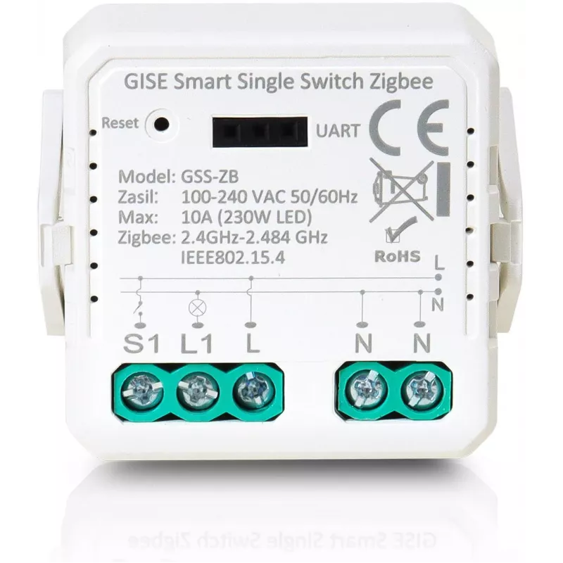 GISE älykäs yksirelemoduuli (ei nollajohdinta) Zigbee Tuya GSS-ZB-NN
