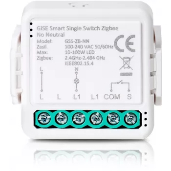 GISE älykäs yksirelemoduuli (ei nollajohdinta) Zigbee Tuya GSS-ZB-NN