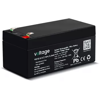 VOLTAGE AGM -akku 12V 3,5Ah VE12-3.5 (6–9 vuoden käyttöikä)