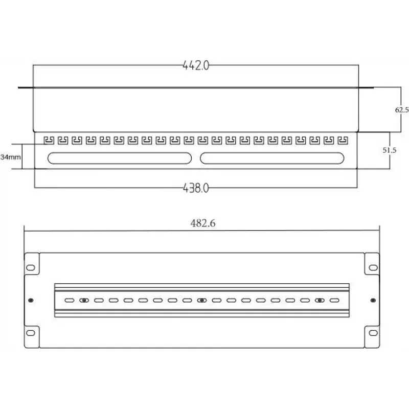 Getfort 3U 22x Schuko -jakokeskus 230V 16A 2m kaapeli musta