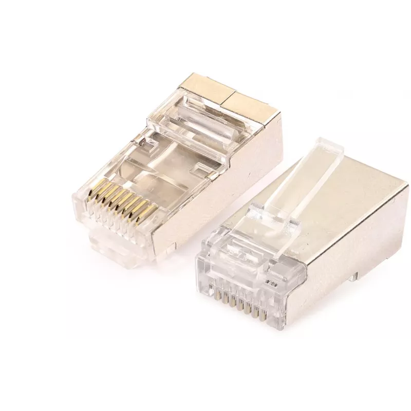 GETFORT RJ45 Cat.6A suojattu liitin johdatusohjaimella, 8P8C, 100 kpl
