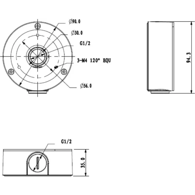 MITON MT-P134 hermeettinen liitäntärasia IP55 100x100x50mm vaaleanharmaa