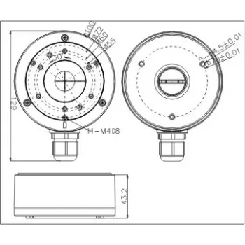MITON MT-P1280-B sähkörasia, harmaa, ABS, IP65, 120x80x70mm