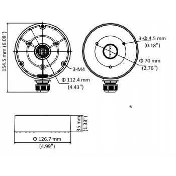MITON MT-P1280-D8 jakorasia IP65 120x80x80mm vaaleanharmaa ABS