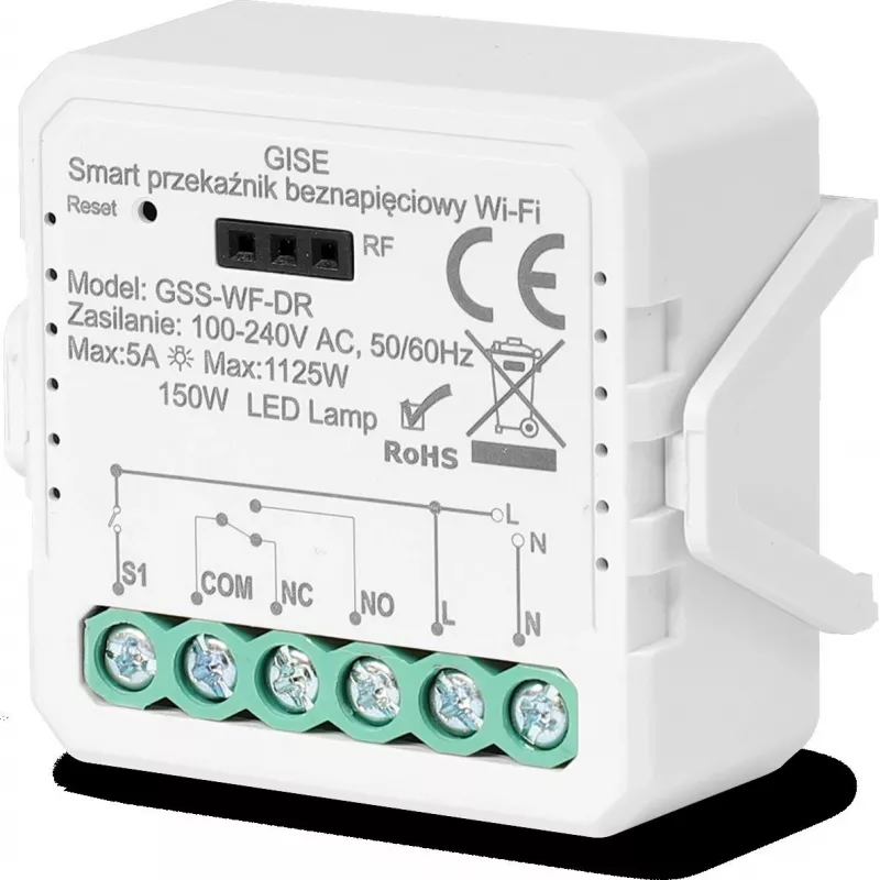 GISE Smart yksirelemoduuli potential-free WiFi Tuya GSS-WF-DR
