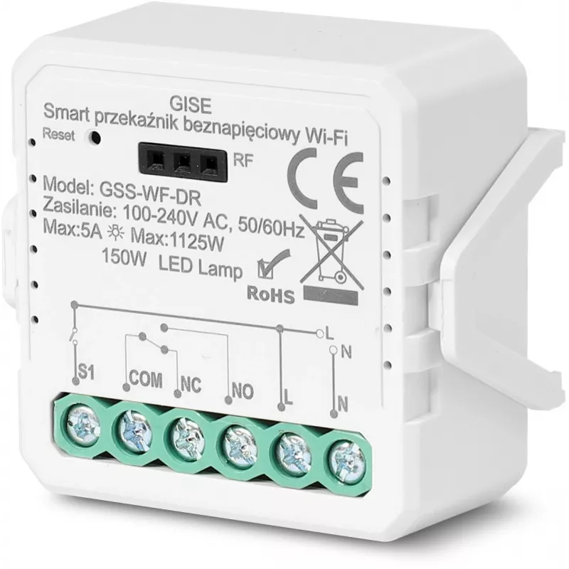 GISE Smart yksirelemoduuli potential-free WiFi Tuya GSS-WF-DR