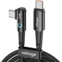 Voltage PowerAngle USB-C–USB-C-kaapeli 100W PD 100cm musta