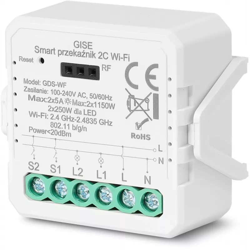 GISE Smart kaksireleinen WiFi-moduuli Tuya GDS-WF