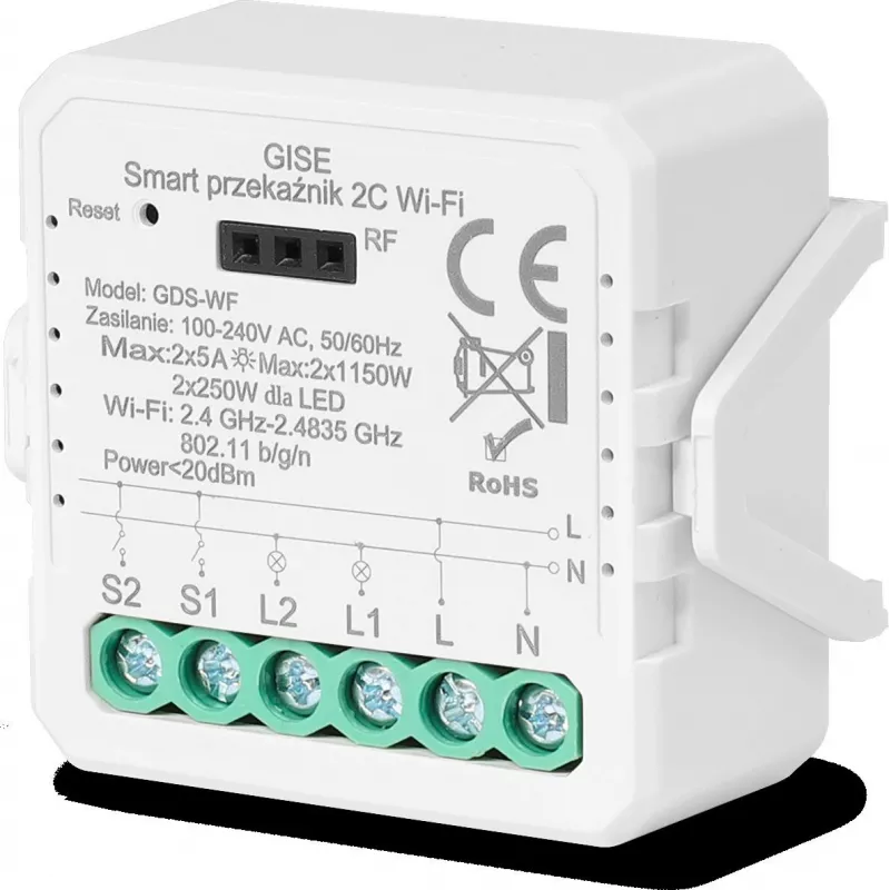 GISE Smart kaksireleinen WiFi-moduuli Tuya GDS-WF