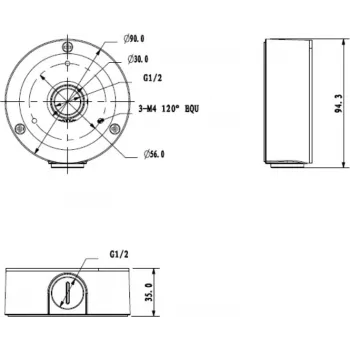 MITON MT-P134-B pinta-asennuskotelo IP65 harmaa ABS