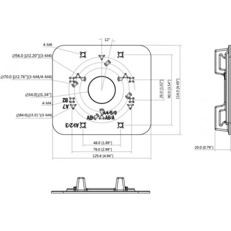 MITON VESA-sovitinlevy MT-P152-B - 75x75/100x100 – 200x100/200x200, musta, 30 kg