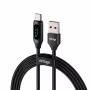USB-A–USB-C-kaapeli Voltage PowerDisplay 66W 100cm musta