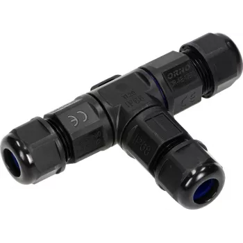 ORNO OR-AE-13602 T-liitin IP68, 3x4mm², 450V/25A, musta