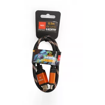 HDMI-HDMI-kaapeli Opticum RED 4K UHD - 0,5 m (v2.0)