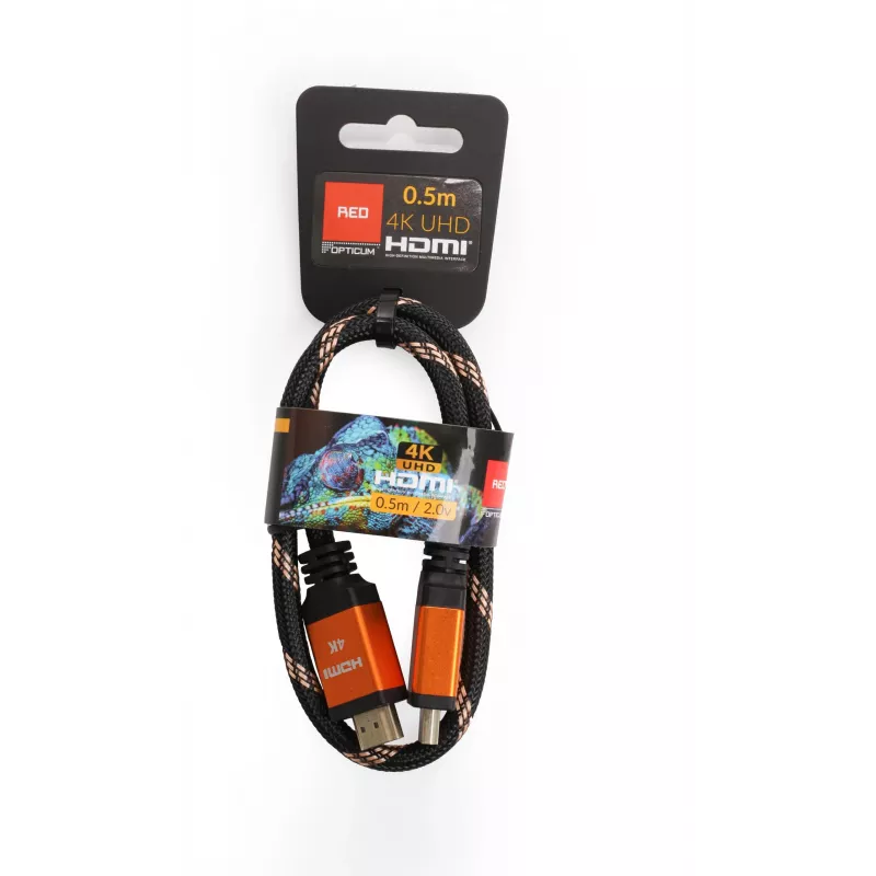 HDMI-HDMI-kaapeli Opticum RED 4K UHD - 0,5 m (v2.0)
