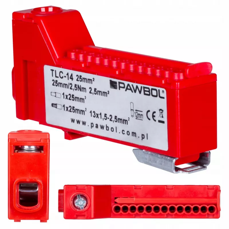 PAWBOL LZB E.4136CZ ruuviton riviliitin 12-napainen punainen 450V 24A