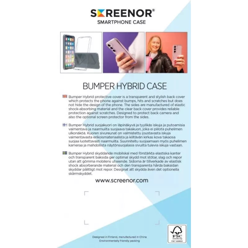 SCREENOR Bumper-suojakuori Samsung Galaxy A37 -puhelimelle, kirkas
