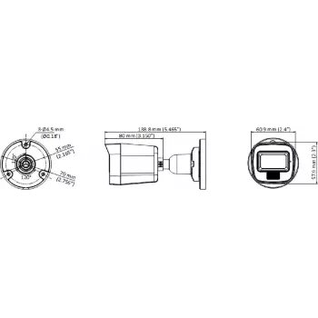 Hikvision DS-2CE16D0T-LPFS(2.8mm) 2MP IR Mini Bullet -kamera, 4-in-1 videolähtö, IP67
