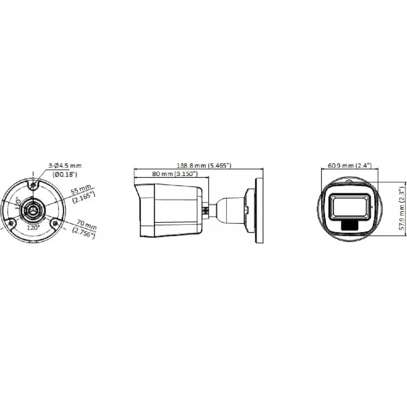 Hikvision DS-2CE16D0T-LPFS(2.8mm) 2MP IR Mini Bullet -kamera, 4-in-1 videolähtö, IP67