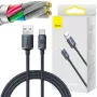 Baseus Crystal Shine USB-A - USB-C kaapeli 1,2m 100W 6A QC 3.0 punottu nailon musta