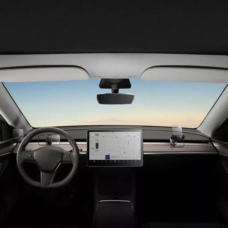 Baseus T-Space sähköinen autoteline aurinkopaneelilla Tesla Model 3/Y - musta