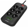 LDNIO SE6403 jatkojohto, 6 pistorasiaa + 4 USB