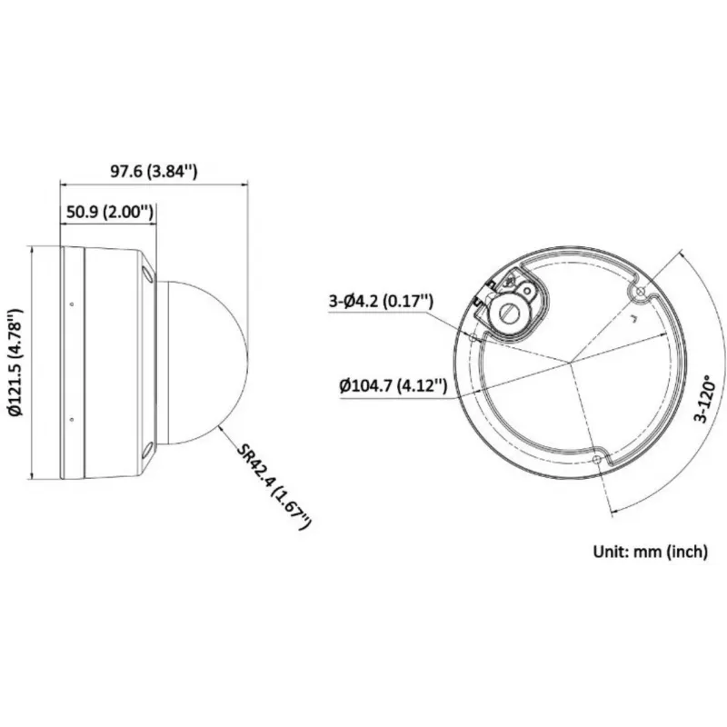 Hikvision DS-2CD2143G2-LI(2.8mm) PL 4MP AcuSense dome IP-kamera 2,8 mm objektiivilla, valkoinen valo ja IR