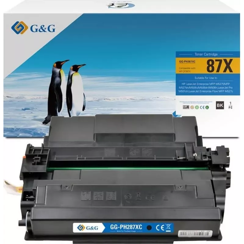 G&G XL-värikasetti, yhteensopiva HP 87X (CF287X) kanssa