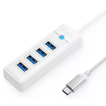 ORICO PW4U-C3-015-WH-EP USB-C-keskitin 4x USB-A 3.2 Gen 1 valkoinen