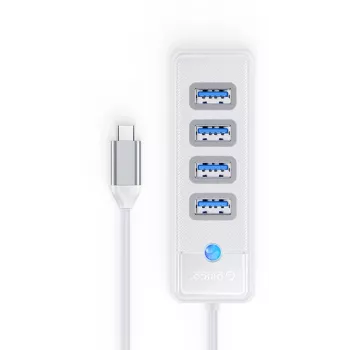 ORICO PW4U-C3-015-WH-EP USB-C-keskitin 4x USB-A 3.2 Gen 1 valkoinen