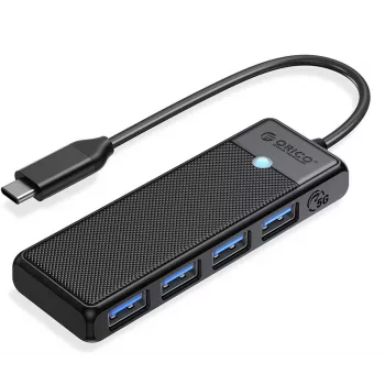 ORICO USB-C-keskitin 4-porttinen USB-A 3.0 5Gbps musta
