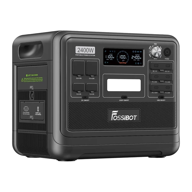 FOSSIBOT F2400 2400W latausasema, musta