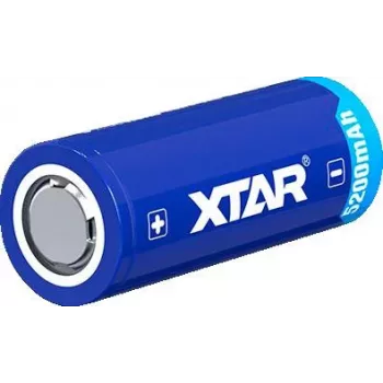 XTAR 26650 3,7 V 5200 mAh suojattu Li-Ion-akku (Button Top)