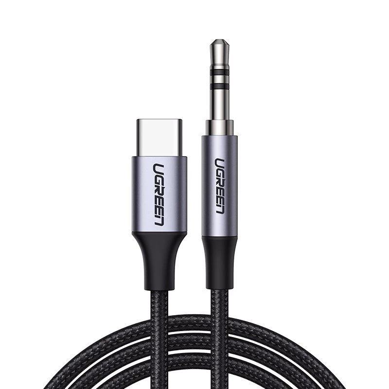 UGREEN AUX stereoäänikaapeli 3,5mm mini plugi - USB Type-C 1m musta (CM450 20192)