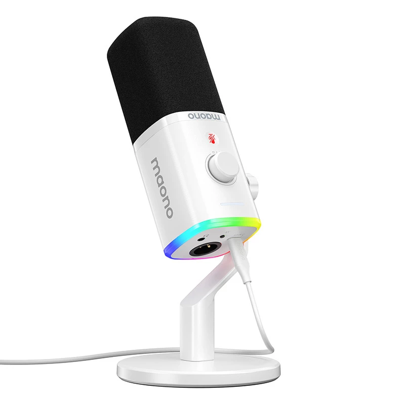 MAONO PD100X dynaaminen mikrofoni (valkoinen) - USB-C & XLR
