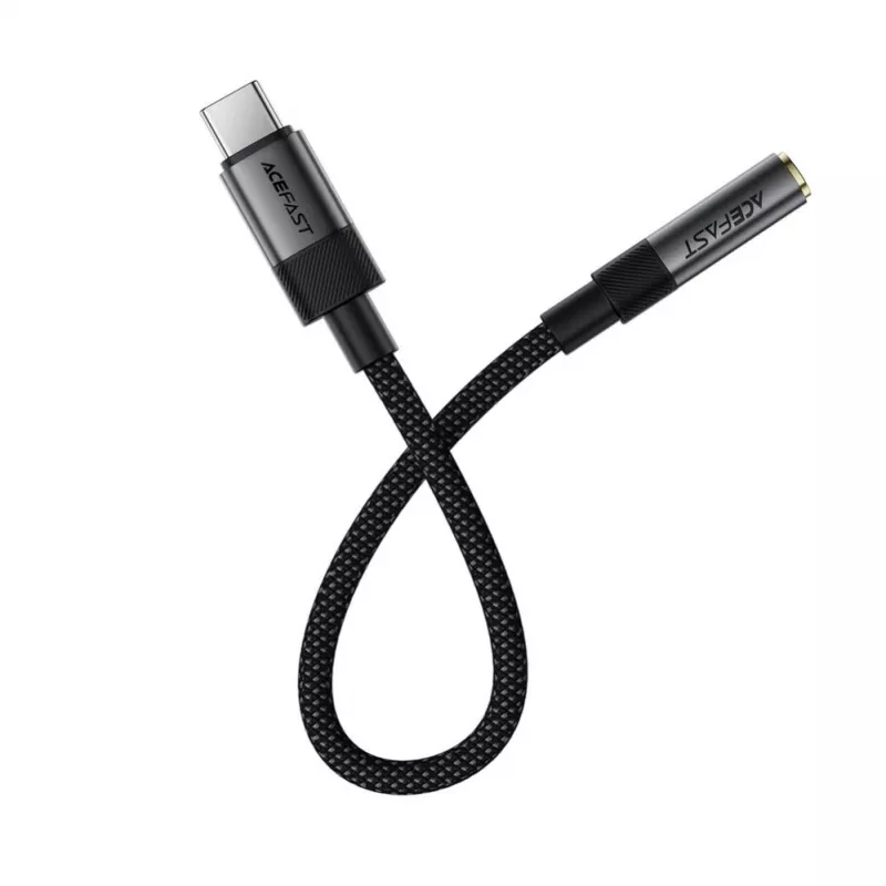 Acefast USB-C - 3,5 mm J12 äänisovitin musta