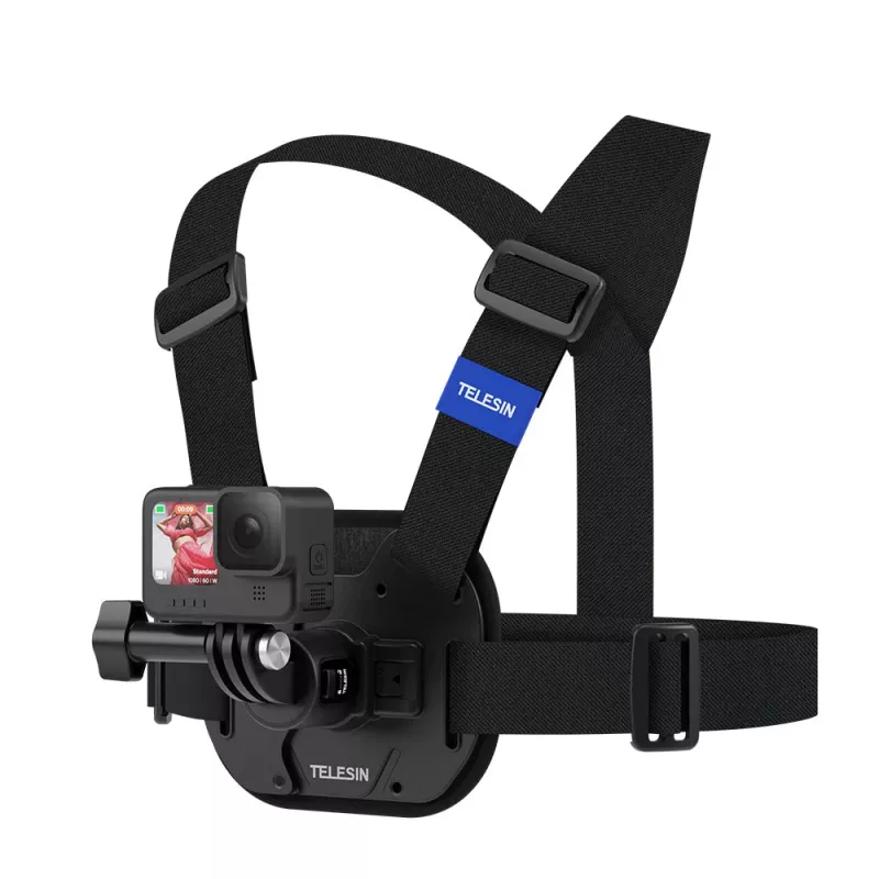 TELESIN rintavaljaspidike Insta360 GoPro SJCAM DJI Xiaomi -toimintakameroille - musta
